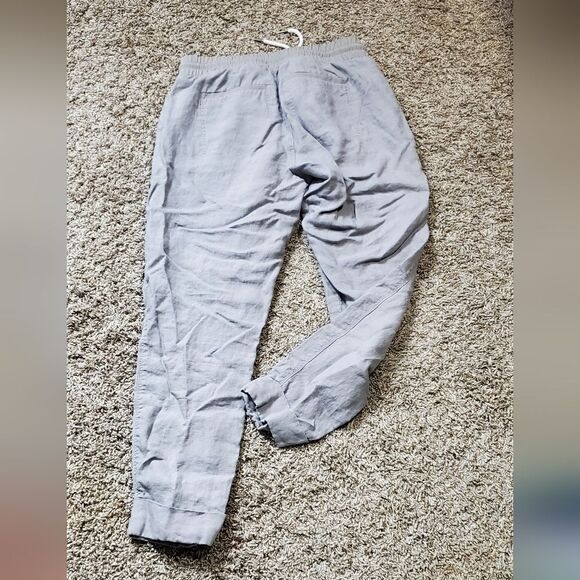 Athleta Gray 100% Linen Cuffed Ankle Pants - Picture 7 of 7